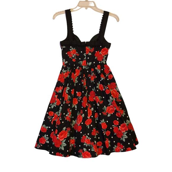 Hot Topic Rockabilly Polka Dot Rose Swing Dress small - Picture 9 of 16